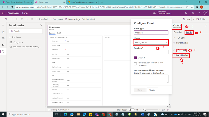 Link Web resource to a Form in Dynamics CRM
